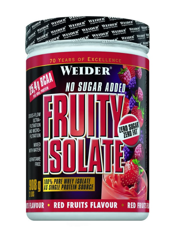 Weider Fruity Isolate - proteine pudra cu aroma de fructe rosii - 908g