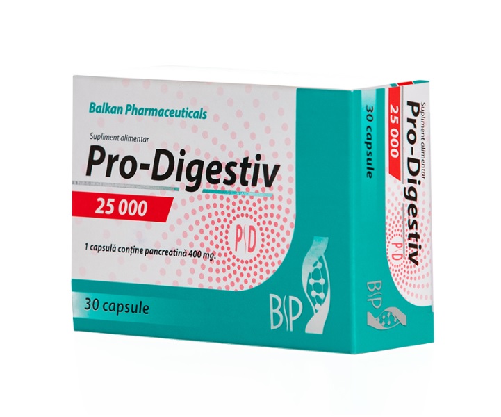 Balkan Pharmaceuticals Pro Digestiv 25000 – capsule pentru mentinerea uneu greutati normale – 30 cps